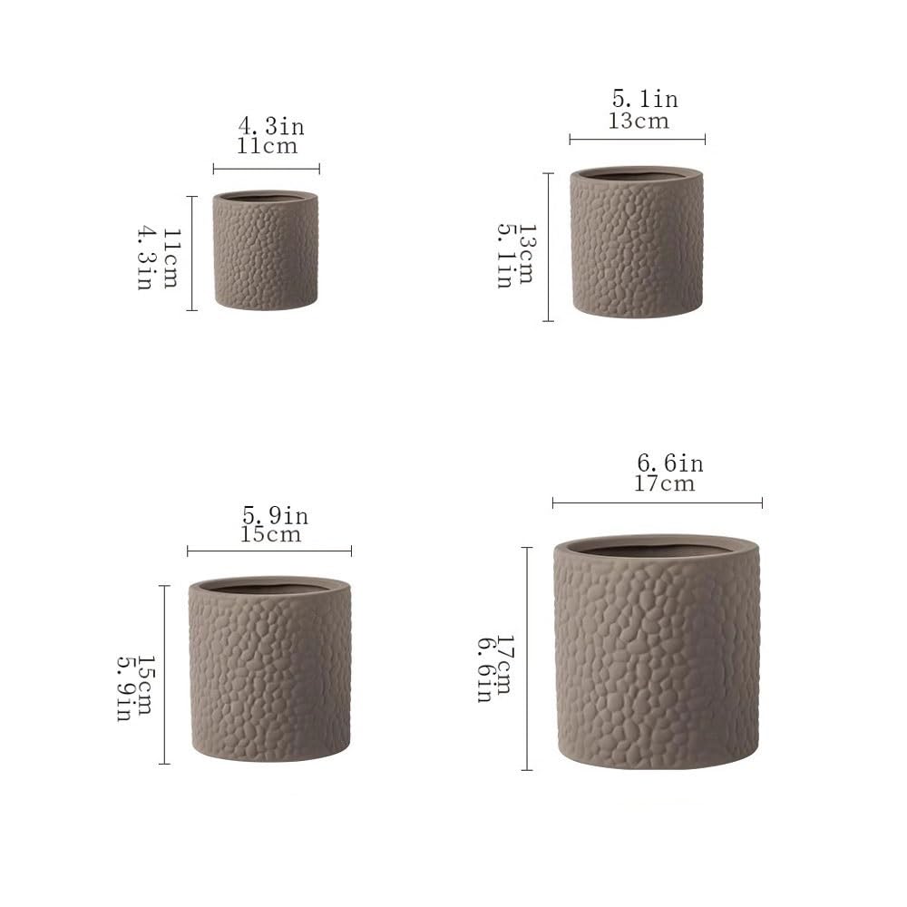 Doniczka na kwiaty, cylindryczny wzór z pianki, ceramiczna donica na biurko, z otworami drenażowymi, do użytku wewnątrz i na zewnątrz, pojemnik dekoracyjny do salonu, sypialni, gabinetu