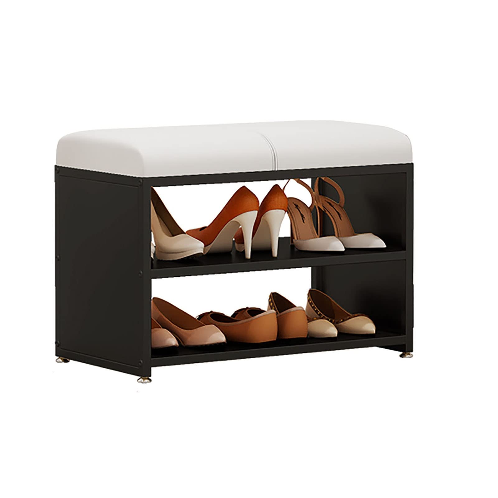 SXZenSpace Shoe Cabinets cabinet,iron simple shoe rack,home changing stool,Sittable soft package Storage Cabinet (Color:A,Size:66cm*32.5cm*48cm)
