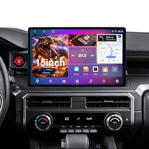 15” Android 14 Car Stereo Head Unit for Toyota Tacoma 2024 2025 2026,4Runner,OEM-Style Radio Replacement with JBL Support,Plug&Play,DSP,8GB+128GB,4G LTE,Online & Offline GPS,Video,CarPlay&Android Auto