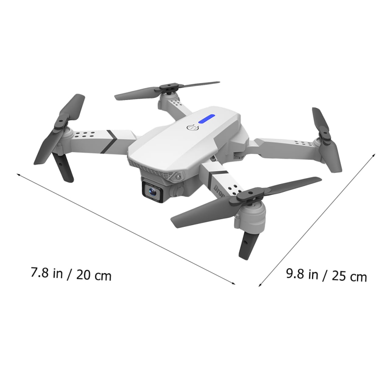 TOYANDONA Drone E525 Doppia Telecamera 4k, Quadricottero Pieghevole in Plastica Bianca, Trasmissione in Reale, Connettività App per Riprese Aeree