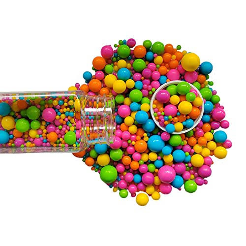 Image of Edible Rainbow Sugar Pearls Candy Sprinkles 120G / 4.23Ounce Baking Cake Sprinkles Cupcake and Cake Topper Cookie Decorations Wedding Party Valentines Halloween Christmas Supplies