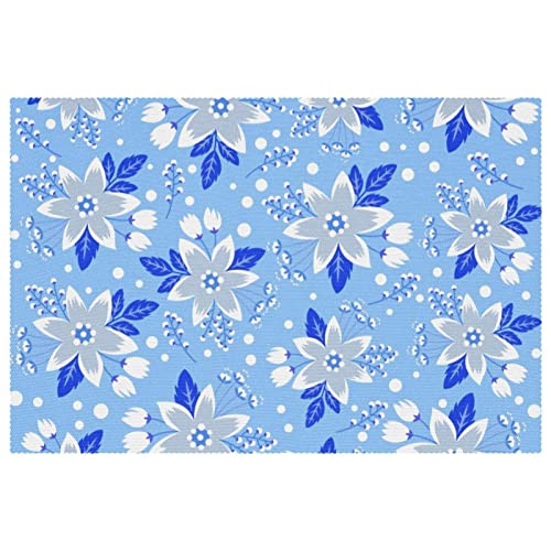 Set de table floral bleu pour protéger la table des enfants