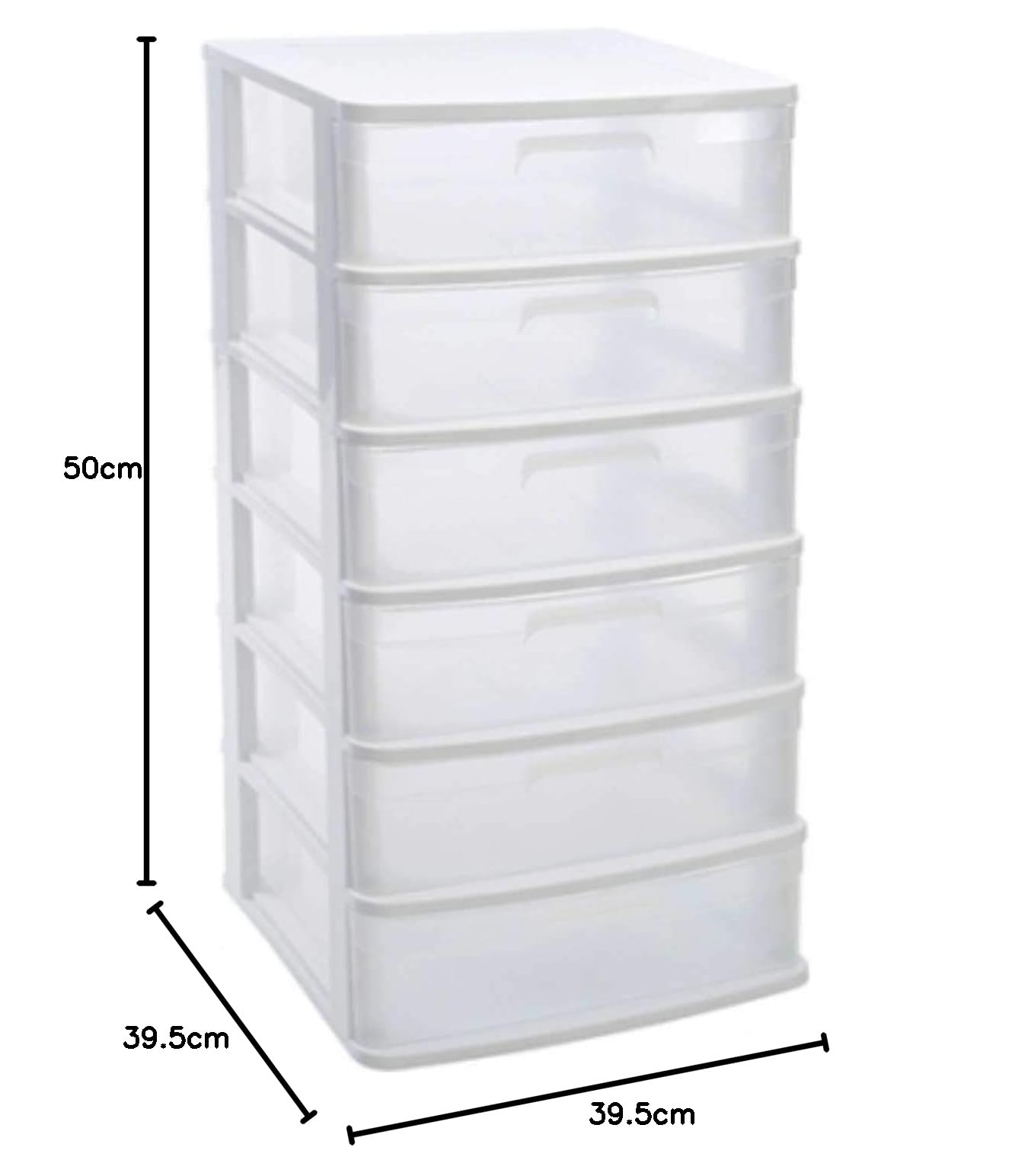 Plástic Forte Cassettiera 6 cassetti in plastica Colore Bianco 120 x 56 x 39.5 cm