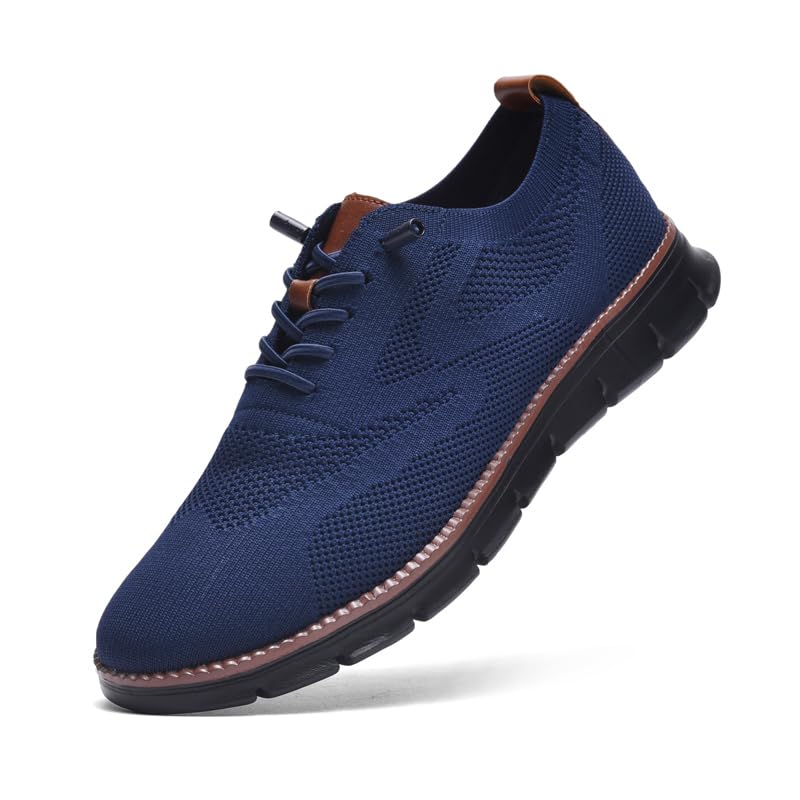 Image of Wearbreeze Men's Business Casual Oxford Sneakers - Lightweight Lace-Up Dress Shoes for Work, Travel & Daily Commute