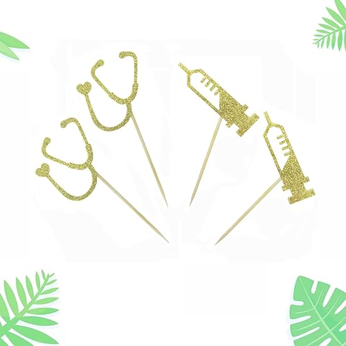 Miniatura 8 de Morndew 24 piezas de estetoscopio para magdalenas para hospital, fiesta temática, fiesta de cumpleaños, decoración de fiesta de graduación