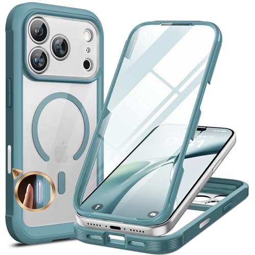 Miracase iPhone17pro �P�[�X MagSafe�Ή� �X�}�z�P�[�X ��Phone17pro �p �J�o�[ 9H �����K���X 360°�ی� �S�g�o���p�[�ی�P�[�X 6.3�C���` �t���J�o�[ ���C�����X�[�d�Ή� �}�O�Z�[�t�Ή� �}�O�l�b�g���� �e