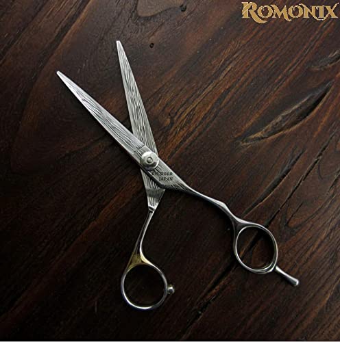 Professional-Barber-Hair-Scissors-ROMONIX-Japanese-Stainless-Steel-Salon-Scissors-6-inch-Fine-Adjustment-Tension-Screw-Germany-Premium-Shears-for-Hair-Cutting-Hand-Made-JAPAN