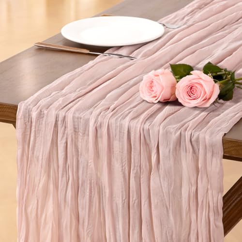 Socomi Pink Cheesecloth Table Runner Fall Thanksgiving...