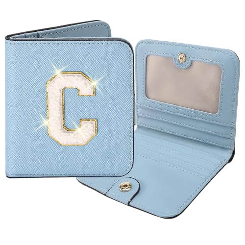 Image of RNIEGA Initial Wallet Women Small Teen Girl Gifts Trendy Stuff Girls Wallets Personalized Christmas Birthday Gift for Women Friends Daughter Granddaughter 6 7 8 9 10 11 12 13 Year Old Blue C