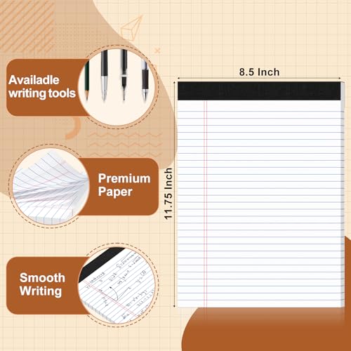 Cuaderno de 8.5 x 11.75 pulgadas para evitar la falta de espacio con 30 hojas blancas en pack de 24 3