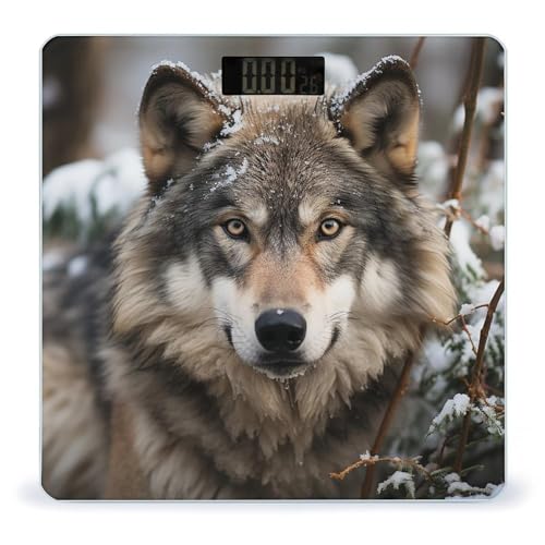 Báscula Digital para Baño Imagen Lobo en la Nieve miniatura 1