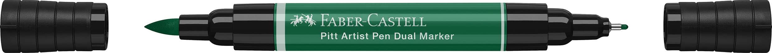 Faber-Castell Art & Graphic Pitt Artist Pen Dual Marker India Ink, Dark Phthalo Green, Single, Art, Craft, Drawing, Sketching - Image 3