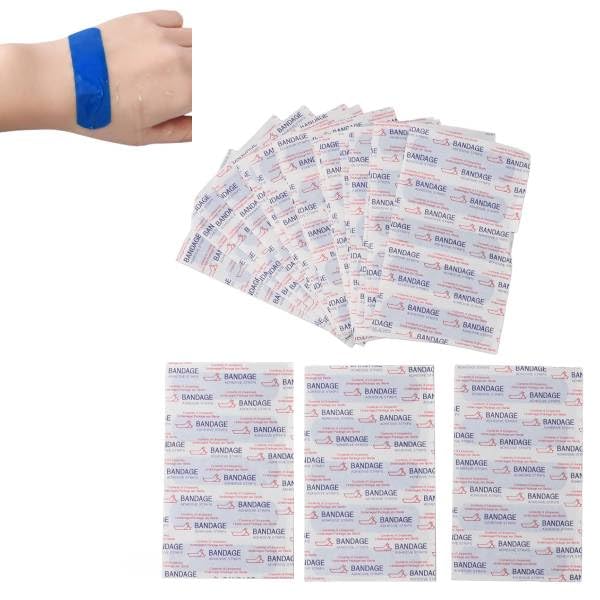Yeso Detectable para Catering, 100 Unidades de Vendajes Adhesivos de Tela Azul Detectables con Metal, Tiritas Detectables Azules Impermeables de Alta Visibilidad para Servicio