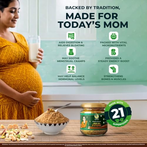 Image of Asmita Organic Farms Panjiri 200g | Postpartum & Postnatal Nutrition | Traditional Immunity Booster for Women, Kids & Adults | Made with 21 Powerful Ingredients | Energy & Recovery Superfood | Pack of 2