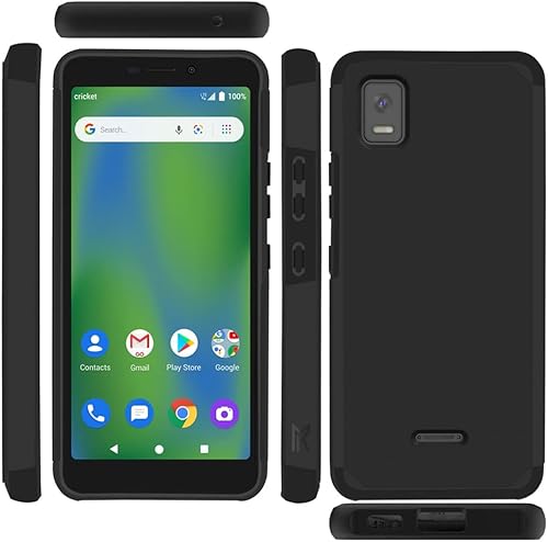 Miniatura 7 de TJS Funda compatible con Cricket Debut Smart 2022, híbrida de doble capa (compatible con montaje magnético), a prueba de golpes, protección contra