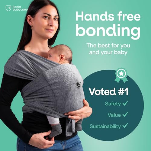 koala babycare baby carrier wrap easy to wear as a t-shirt - original baby carrier newborn to toddler - sling one size fits all - baby wraps carrier up to 22lbs