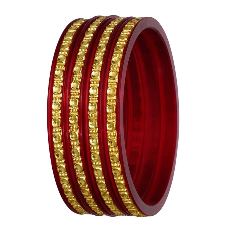 Barrfy Collection Latest Traditional Design Gold Plated Bangle Set for Women (Pack Of 4)-Red, 2.8 (B0CH4S6HCS) Amazon Price History, Amazon Price Tracker