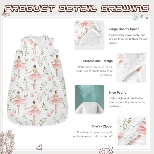 Image of vvfelixl Bright Funny Dinosaurs Baby Sleeping Bag Sleep Sack,Baby Wearable Blanket Sleep Suit for 0-6 Months