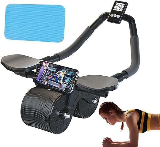 Elbow Support Automatic Rebound Abdominal Wheel,Ab Roller for Abdominal Exercise Machine,Abs Workout Equipment,Dolly Core Strengthening Trainer Fitness Belly Training for Men & Women-image-27