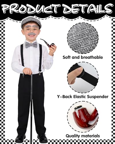Disfraz de anciano para niños 8 piezas miniatura 5