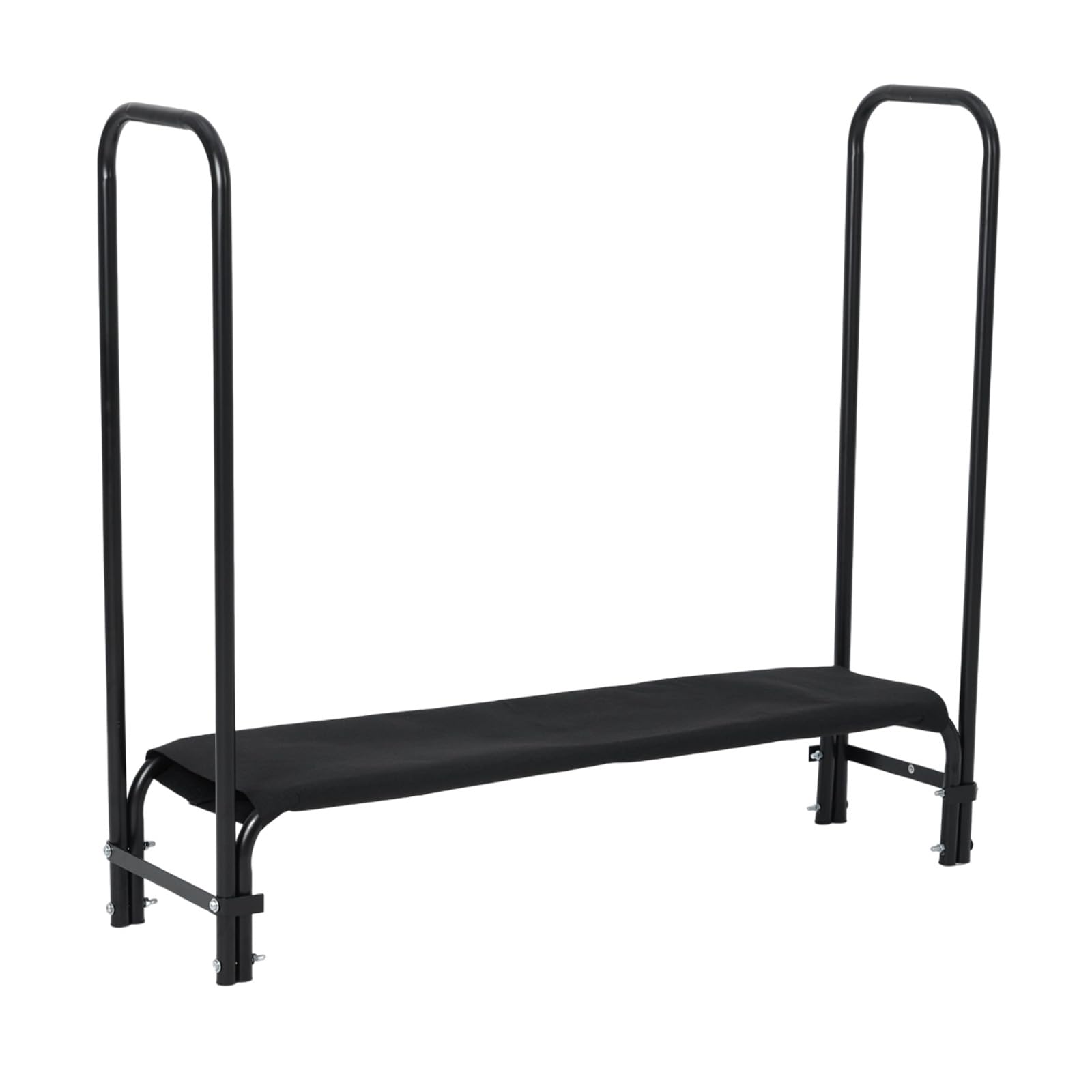 Regał na drewno kominkowe, 122 cm, do użytku na zewnątrz, wodoszczelna osłona Oxford, regał na drewno opałowe z metalowym stelażem, stojak na drewno kominkowe, do ogrodu, na taras, taras