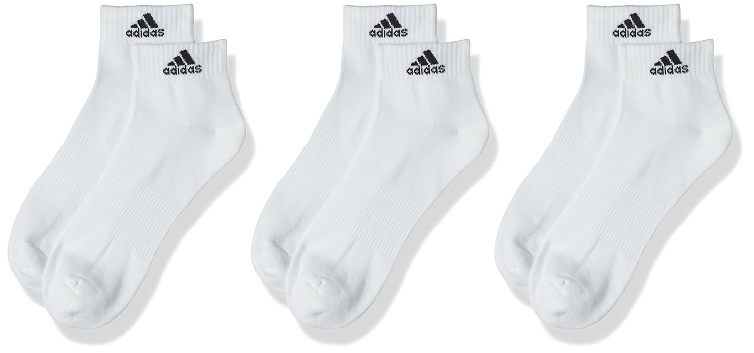Adidas White & Black Ankle Sock 3 Pack, Size: 11-12.5