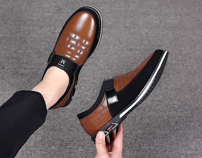Men's Dress Shoes Wide Width, Comfort Dress Sneakers Men Fashion Business Casual Oxford Shoes Soft Loafers Derby Shoe for Office Working Driving Walking3