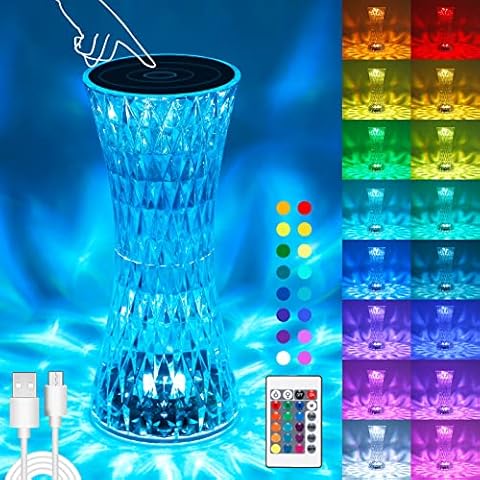 Lámpara de Mesa de Diamante de Cristal con Control Táctil y Control Remoto Cover