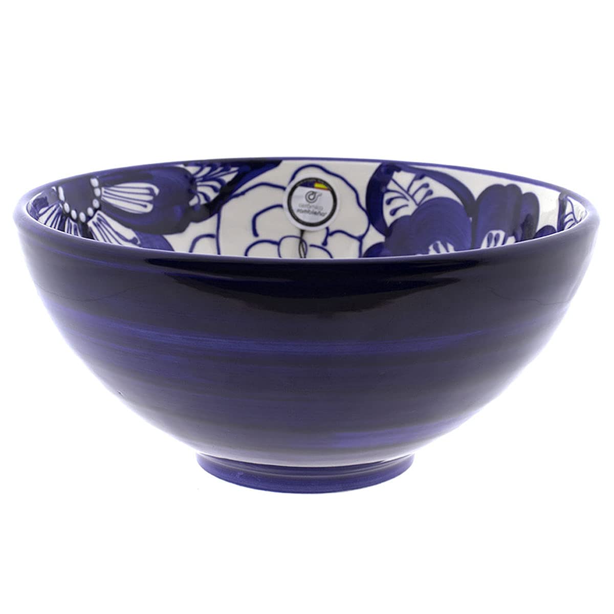 CERÁMICA RAMBLEÑA | Insalatiera in Ceramica | Insalatiere Originali | Insalatiera Decorazione Rustica Ø 26 cm - Modello 17 | 100% Decorato a Mano in Spagna 26x26x11.5 cm