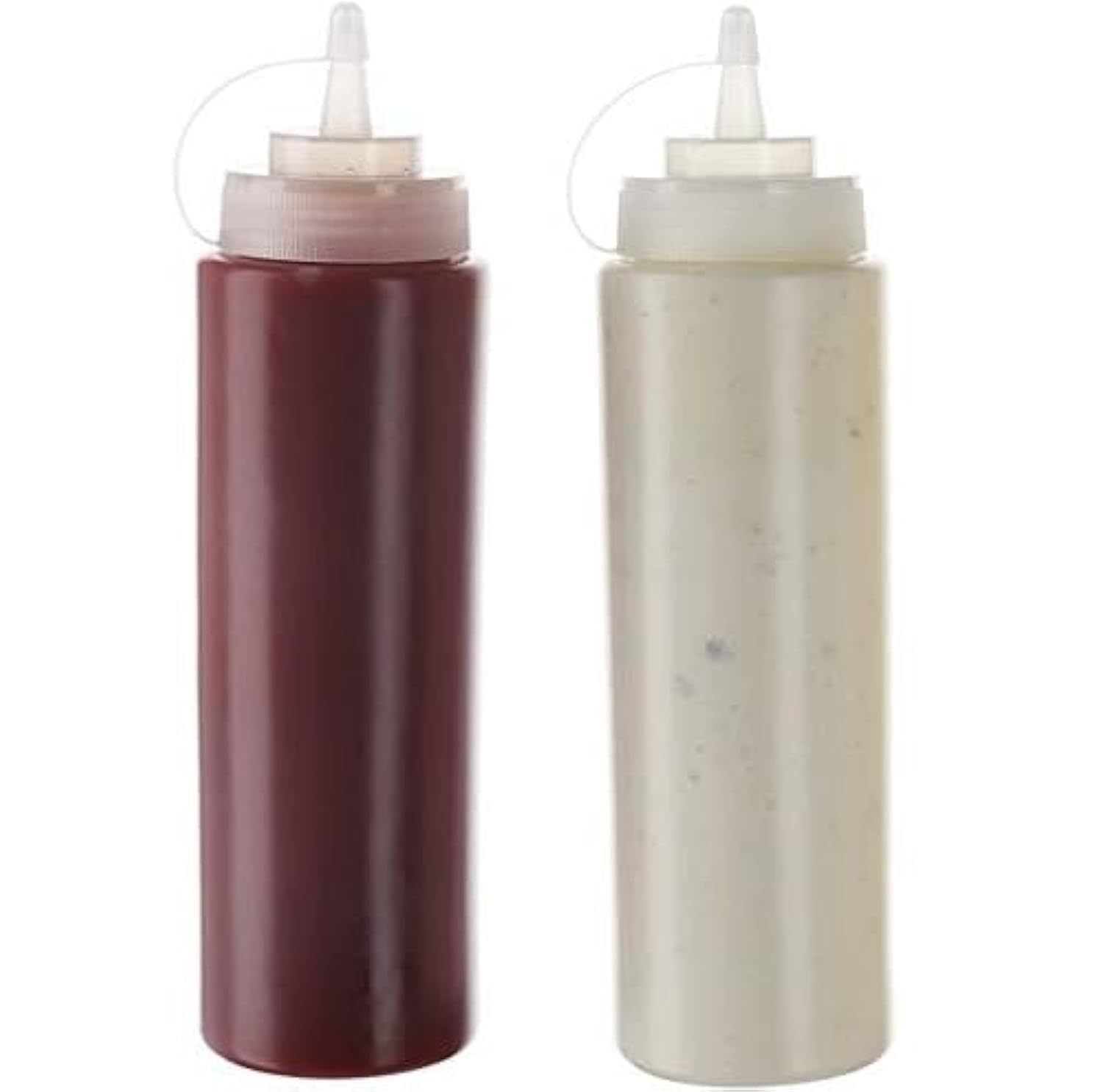 Zollyss Plastic Squeeze Bottle Ketchup Mustard Honey Oil Sauce Dispenser Bottle, White, 650Ml (2Pcs)