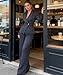 Miesuit Navy Blue Pinstripe Suit for Women 2 Piece Fall Fashion Office Outfits Casual Autumn Gold Button Womens Stripes Pant Suits for Work Professional Size 10