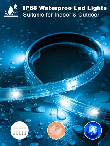 Image of Ledagic Outdoor Led Strip Lights Waterproof 300ft, Ip68 Outside Led Light Strip Waterproof with Remote and App Control, Exterior Music Syne RGB Led Rope Lights for Bathroom, Party Home Decor (2*150ft)