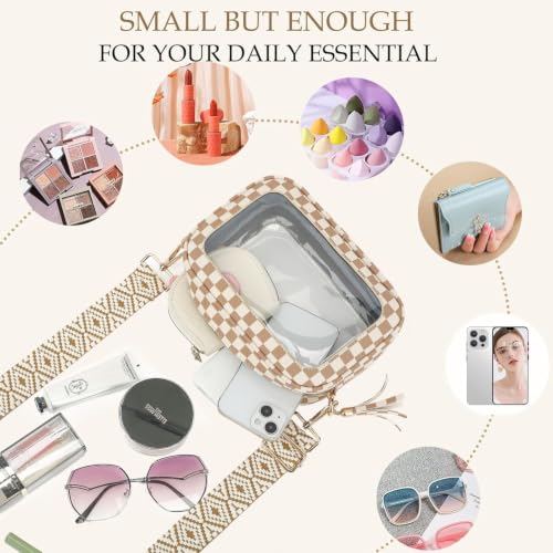 Image of LOXOMU Clear Crossbody Bag Stadium Approved - Waterproof Clear Purses for Women Stadium Bag with Adjustable Guitar Strap