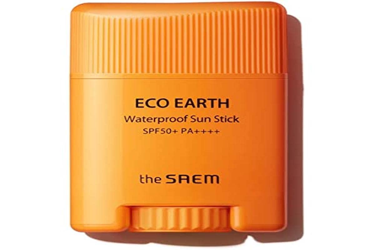 The Saem. Protector Solar en Stick. Eco Earth WaterProof Sun Stick. SPF 50. Protege contra los Rayos UV. Resistente al agua. Iluminador y Antienvejecimiento. Larga Duración.