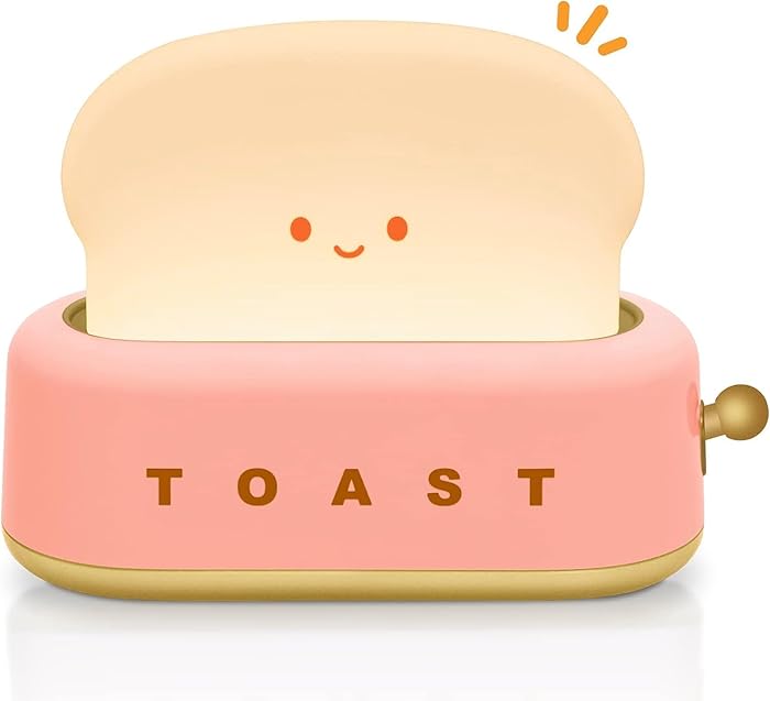 WUYOR Veilleuse Enfant Toast LED Veilleuse Bébé Rechargeable Lampe de Chevet Enfant Luminosité et Réglables Kawaii Deco Chambre Cadeau Anniversaire de Noel pour Garcon, Bebe et Fille