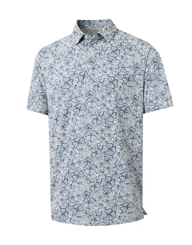 MICHEL ROUEN Mens Polo Shirts Heather Jacquard/Print/Striped Performance Moisture-Wicking Casual Collared Golf Shirts for Men