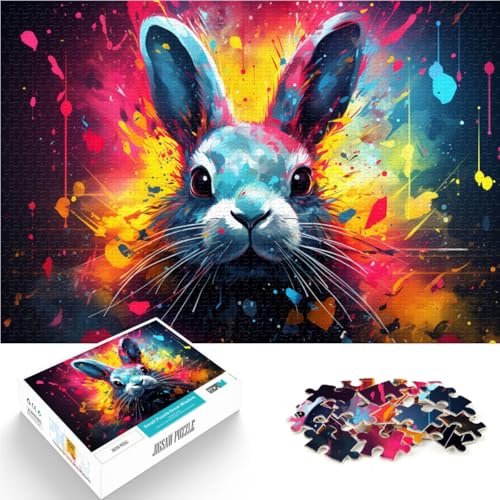 Puzzle Conejo 1000 piezas para Adultos Juguetes DIY 50x70cm Decoración Pared Regalos únicos para Cumpleaños y Navidad para adolescentes de 14 años y más