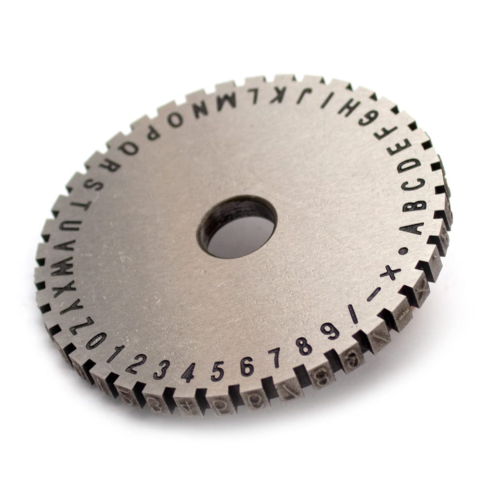 Toplionace Carattere Piastra Caratteri Word Ruota Dentata per Goffratrice Manuale in Acciaio Goffratrice con Piastra in Lamiera (5.0MM)