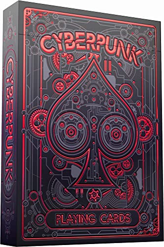 Cyberpunk Red Playing Cards, Cardistry Decks, White Deck of Playing Cards for Kids & Adults, Cool Playing Cards with Card Game e-Book, Unique Playing Cards for Poker, Cyberpunk Cards