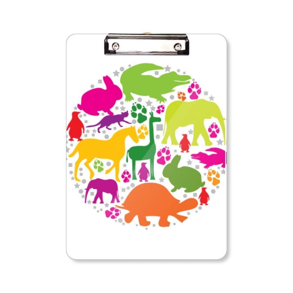 Porte-bloc A4 animaux colorés support écriture rigide à clip pour document