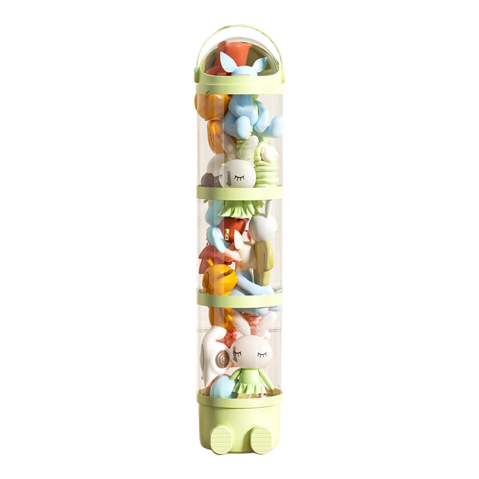 Cubo espositore per bambole a 4 , | Tubo portaoggetti verticale da 161,8 cm per giocattoli e bambole e organizer per sala giochi e camera da letto