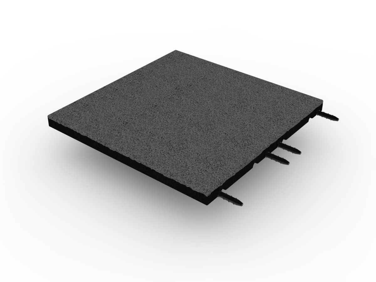Cannons UK 50cm x 50cm x 30mm Rubber Playground Flooring - 1 to 50 Square Metres - Red, Green, Grey or Black (4m2, 16 tiles, Grey)