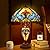 Pterying Tiffany Lamp Night Light, Tiffany Table Lamp 24’’ Tall Vintage Living Room Bedroom Home Office Bedside Reading Lamp 3 LED Bulb Include