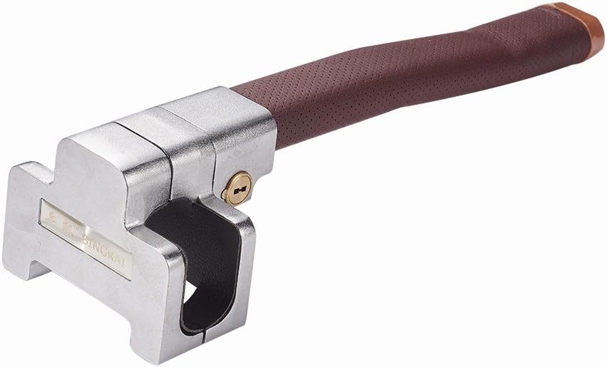 Blueshyhall Universal Anti Theft Lock Car Steering Wheel Lock Secure Anti-Theft Device with Keys,Brown