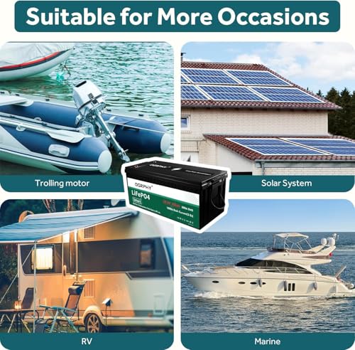 Image of OGRPHY 36V Lithium Golf Cart Battery, with 12V DC Interface, 25A Charger, Touch LCD Monitor, 200A BMS, 1000A(3-5) Peak Current 10 Yrs Lifespan Perfect for Golf Cart, Trolling Motor(38.4V 102Ah)