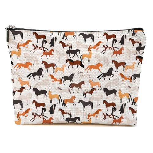 Cute Horse Makeup Bag Horse Gifts for Girls Horses Lover Animal Lovers Coworkers Horse Accessories Horse Stuff Merch Travel Accessories Bag Mothers Day Christmas Birthday Gift Ideas Appreciate Gifts