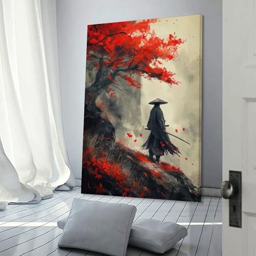 Samurai Japanese Œuvre D'art pour Chambre à Coucher Style Rustique