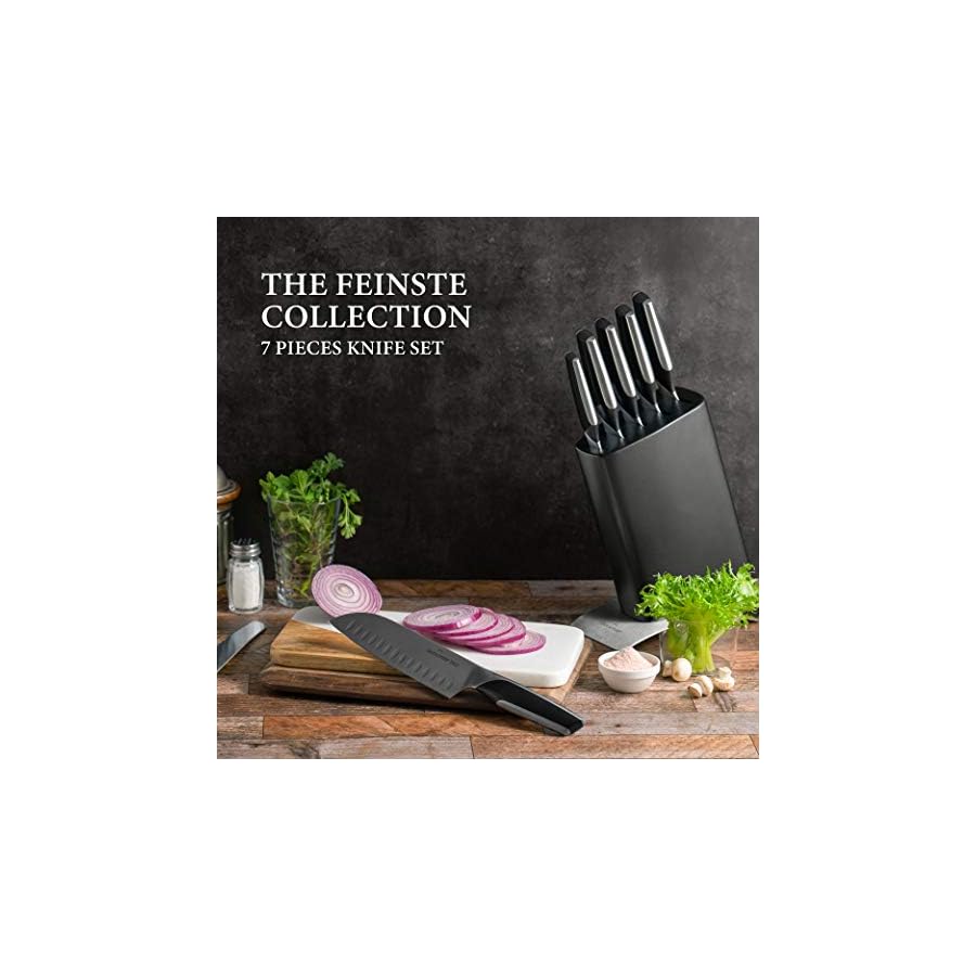 GrandTies-7-Piece-Professional-Kitchen-Knife-Set-with-Block-Kitchen-Knives-Sharpener-High-Carbon-German-Stainless-Steel-Ultra-Sharp-Chef-Knife-Set-Ergonomic-Handle-Paring-Knife-Carving GrandTies 7-Piece Professional Kitchen Knife Set with Block, Kitchen Knives Sharpener | High Carbon German Stainless Steel, Ultra Sharp Chef Knife Set, Ergonomic Handle, Paring Knife, Carving