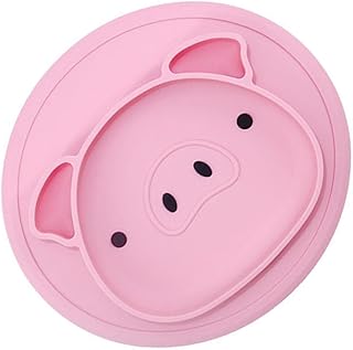 ibasenice 1 Peça Prato De Silicone Para Bebê Bandeja Para Servir Comida Pratos Para Bebês Bandeja De Silicone Placa Dividida Compartimento Placa De Comida De Silicone Desenho Animado