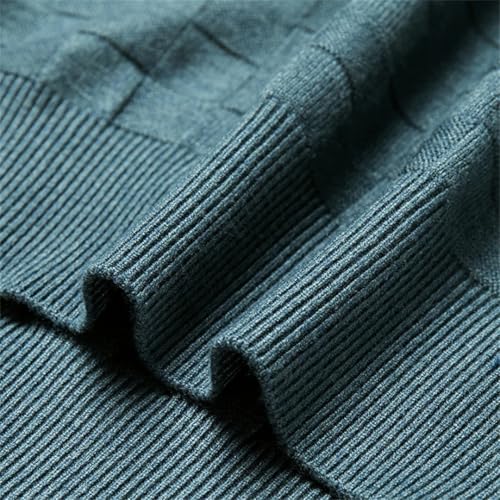 Men Knit Jumpers Pullover Outwear Tops Checkboard Pattern for Winter Vintage Casual Sweater4